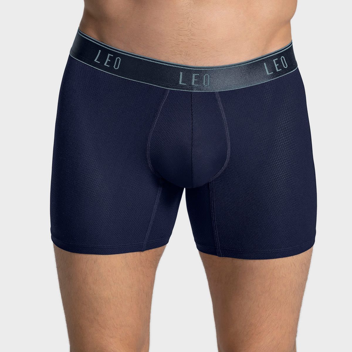LEO - Ropa Interior Masculina 033300N Boxer Largo Azul