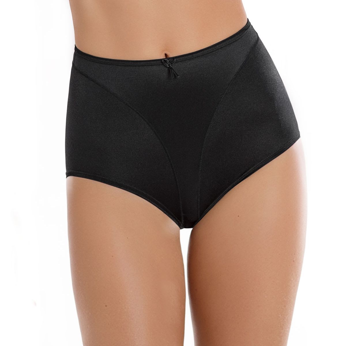 LEONISA - Calzón clásico tiro alto de control de abdomen 01214 Negro