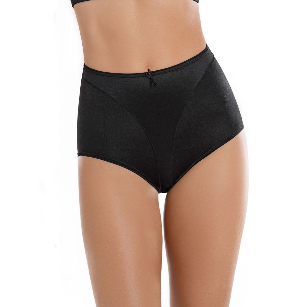 LEONISA - Calzón clásico tiro alto de control de abdomen 01214 Negro