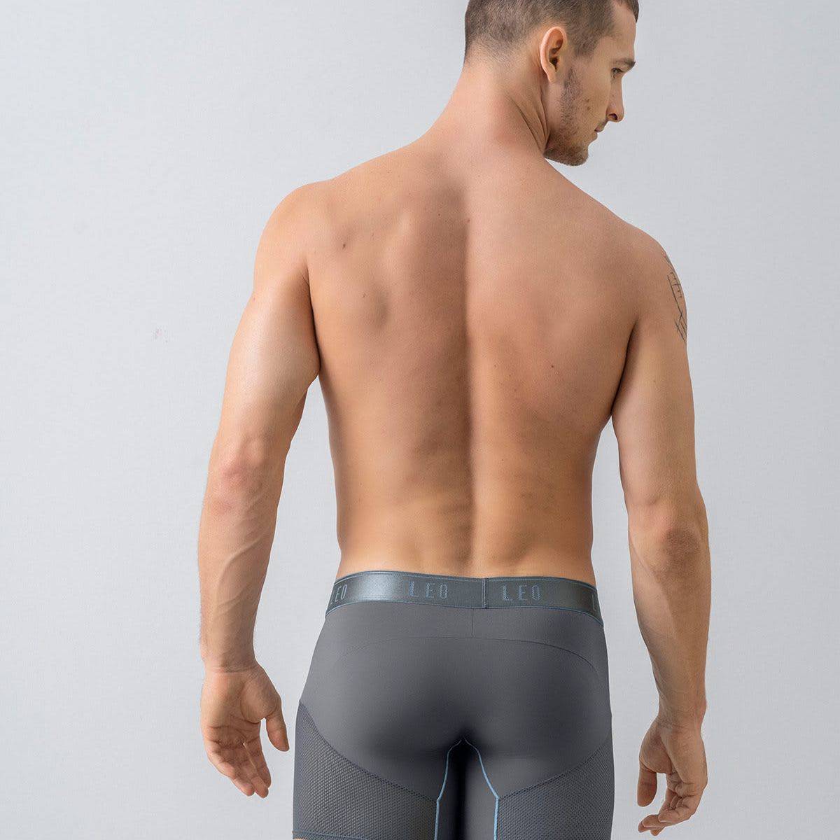LEO - Ropa Interior Masculina 033272N Boxer Deportivo Gris