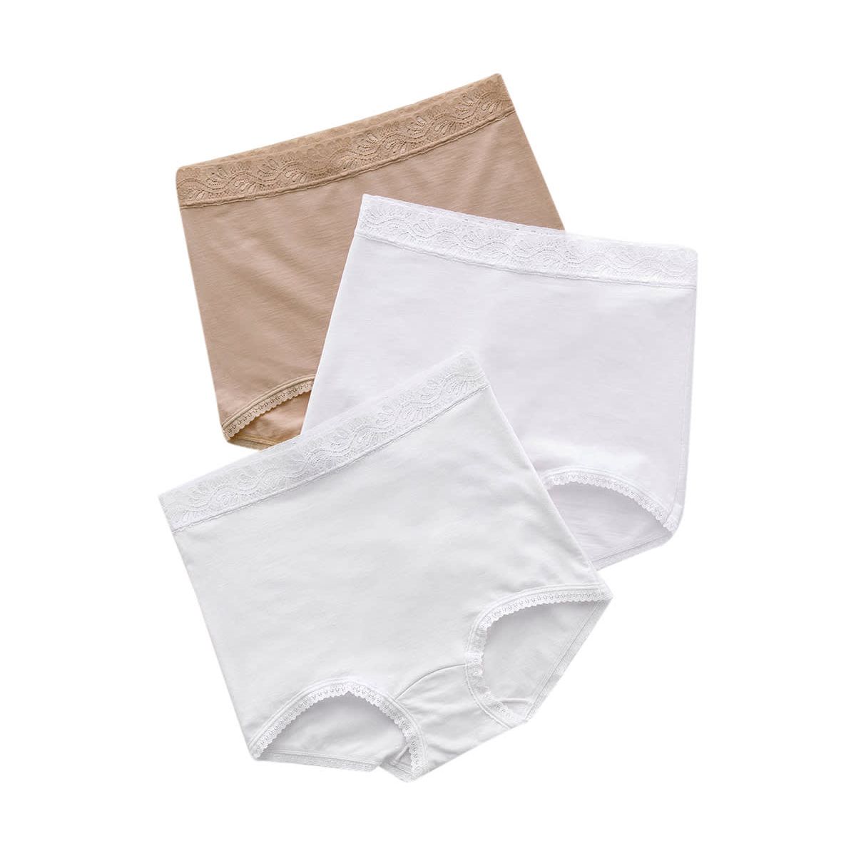 LEONISA - Pack x 3 calzones clásicos de ajuste y cubrimiento total 207X3 Beige