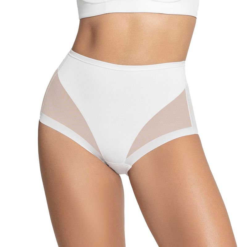 LEONISA - Calzón clásico invisible con tul 012657 Blanco