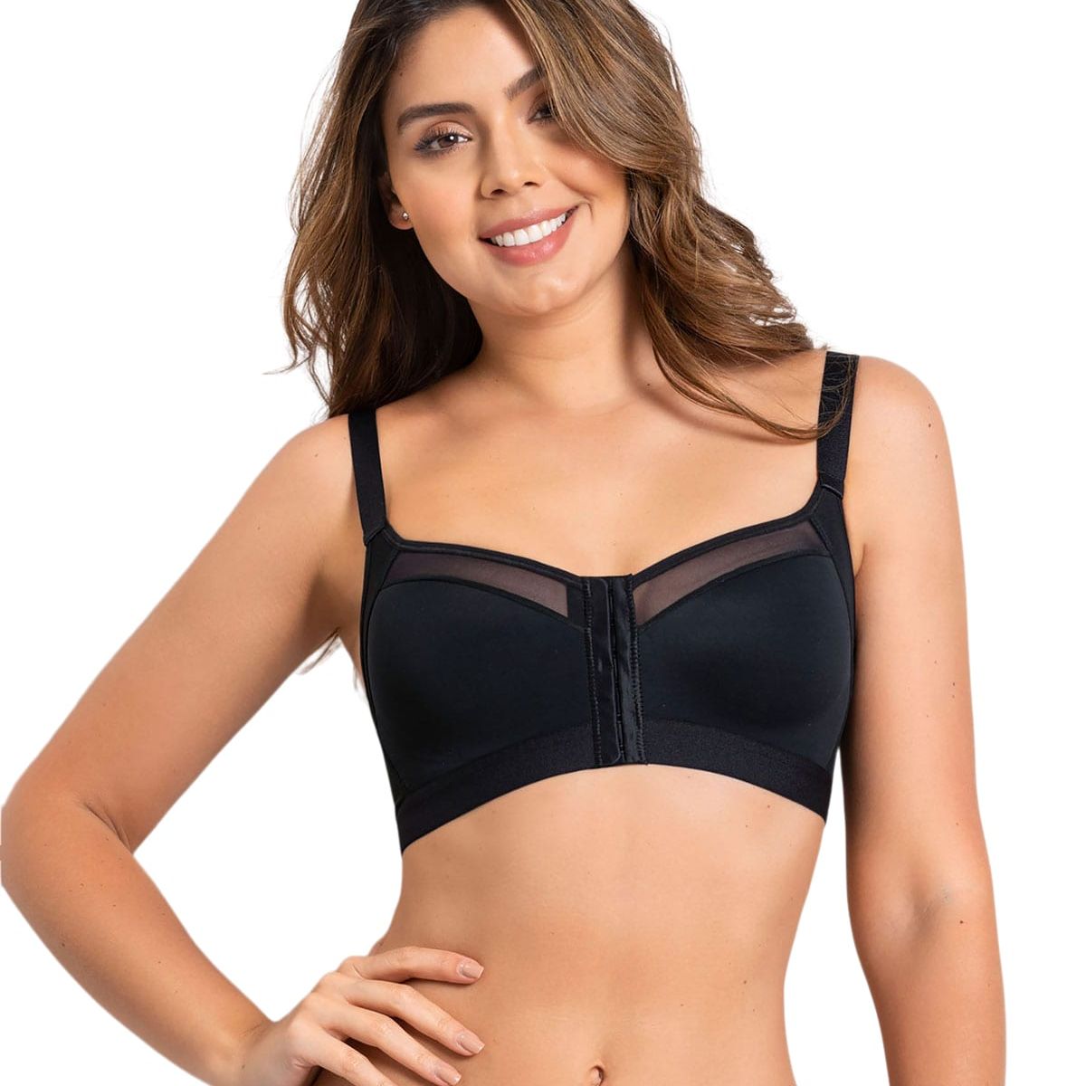 LEONISA - Sostén facilitador de postura con copas en espuma Multi/Benefit 011936 Negro