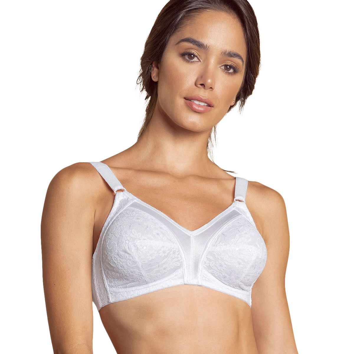 LEONISA - Sostén con copas completas en encaje de buen cubrimiento 71239 Blanco