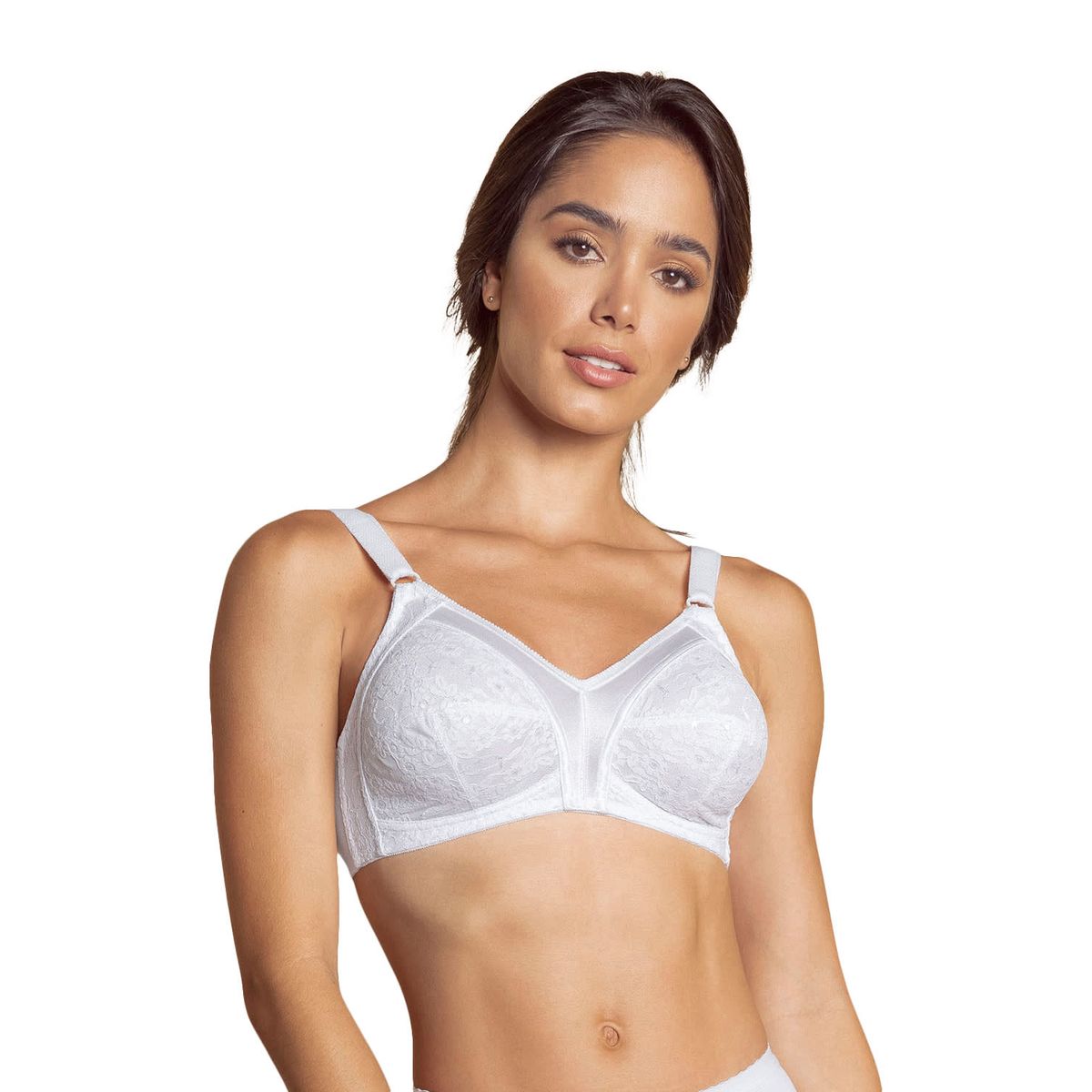 LEONISA - Sostén con copas completas en encaje de buen cubrimiento 71239 Blanco