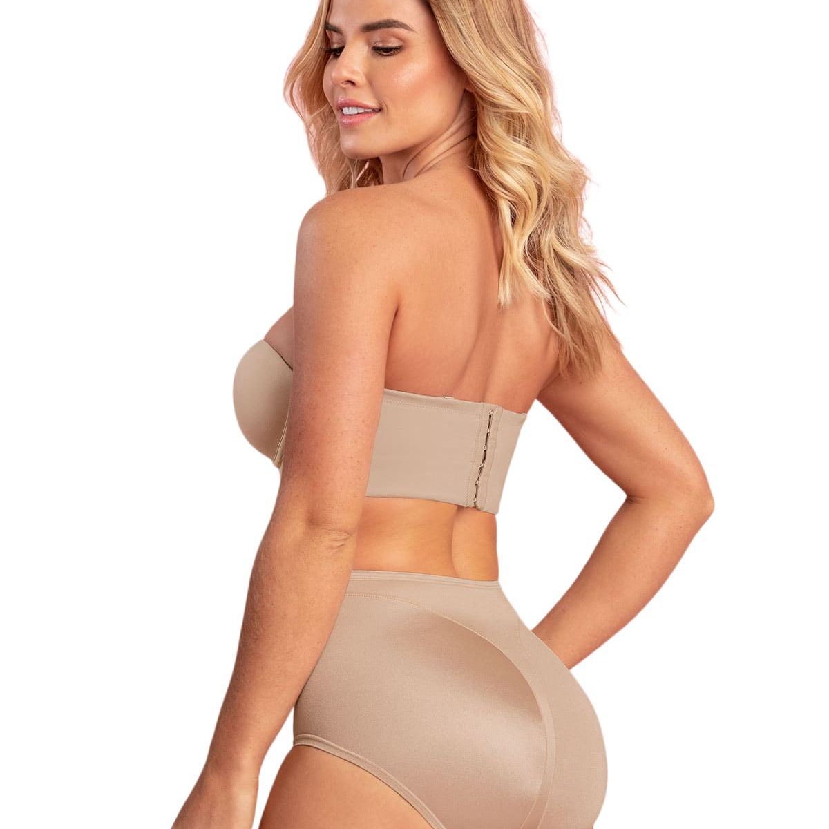 LEONISA - Calzón clásico tiro alto de control de abdomen 01214 Beige