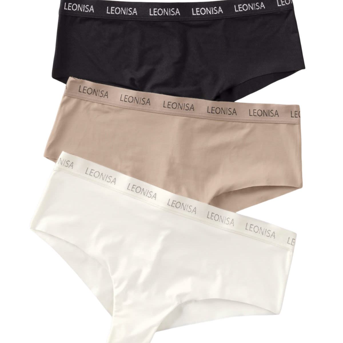 LEONISA - Panties 92012X3 Hipsters y Cacheteros Surtido Negro Beige Marfil