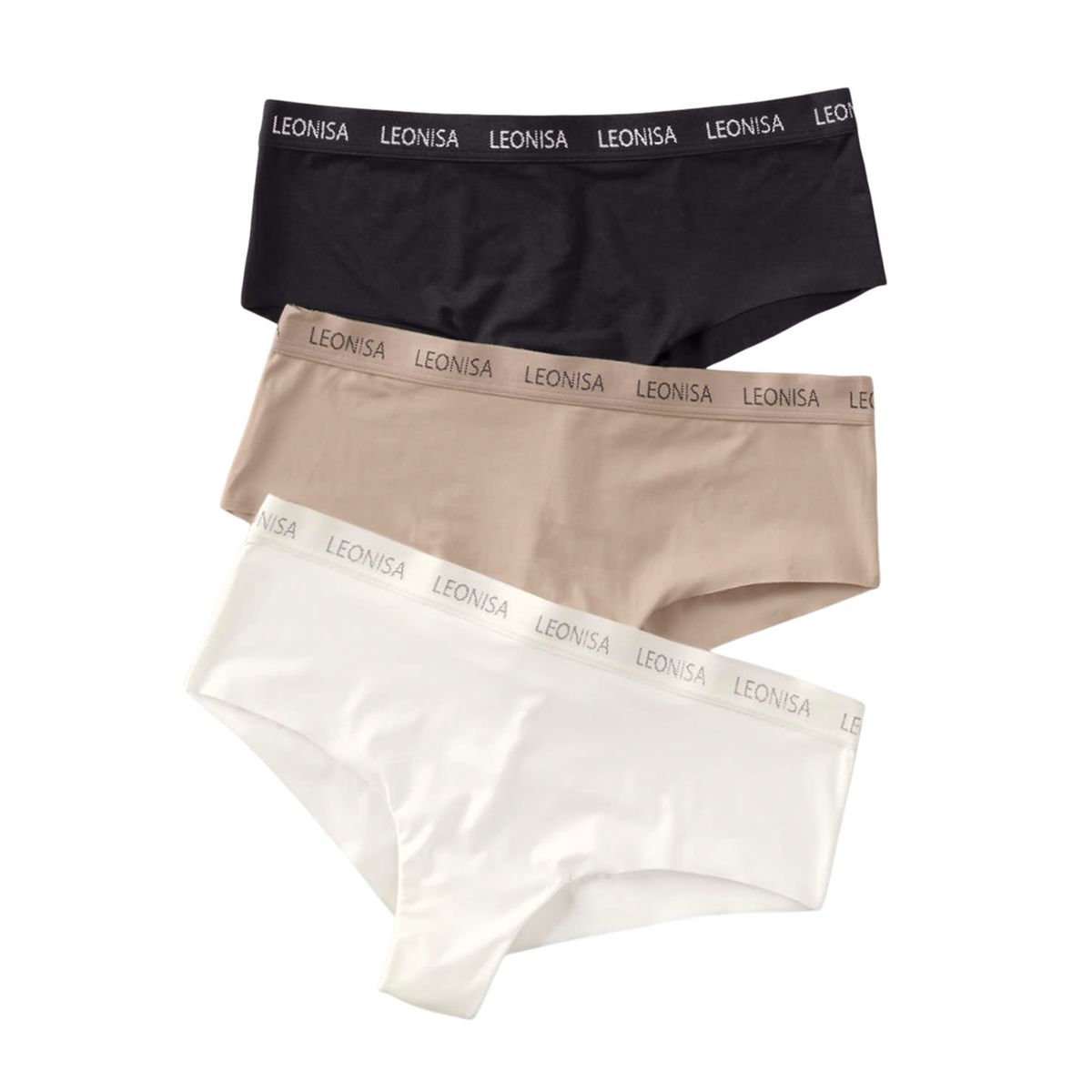 LEONISA - Panties 92012X3 Hipsters y Cacheteros Surtido Negro Beige Marfil
