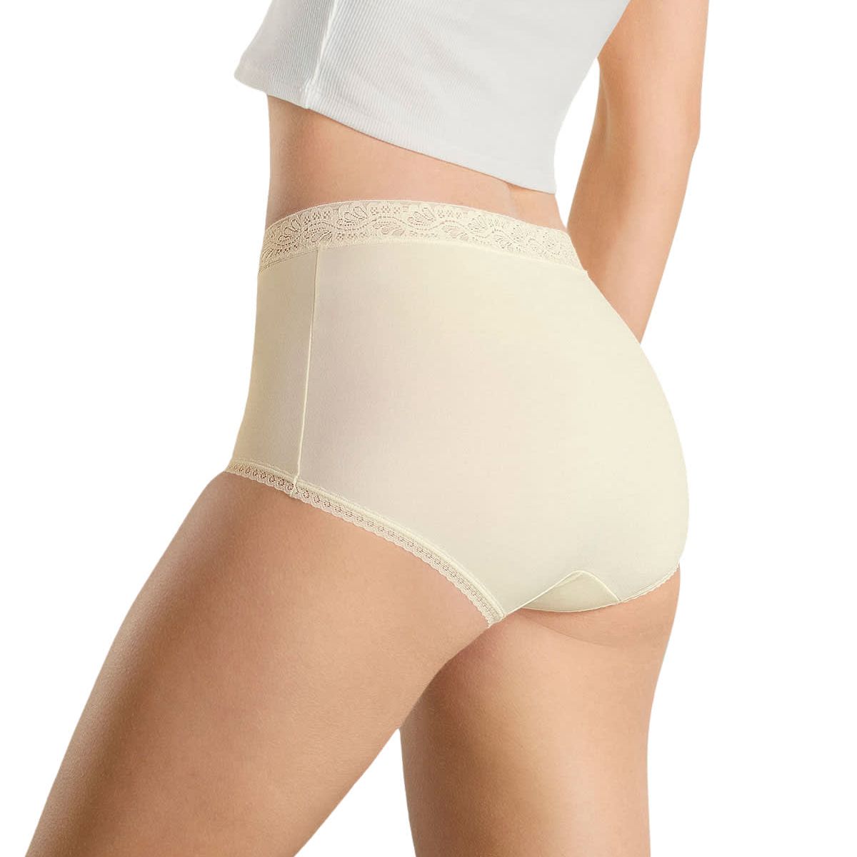 LEONISA - Pack x 3 calzones clásicos con toques de encaje 118X3 Beige