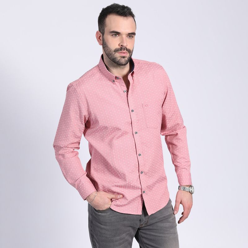 POTROS - Camisa Jacquard Sport Rosado POTROS