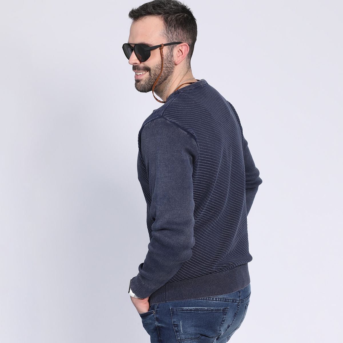 POTROS - Sweater Cuello Redondo Azul POTROS