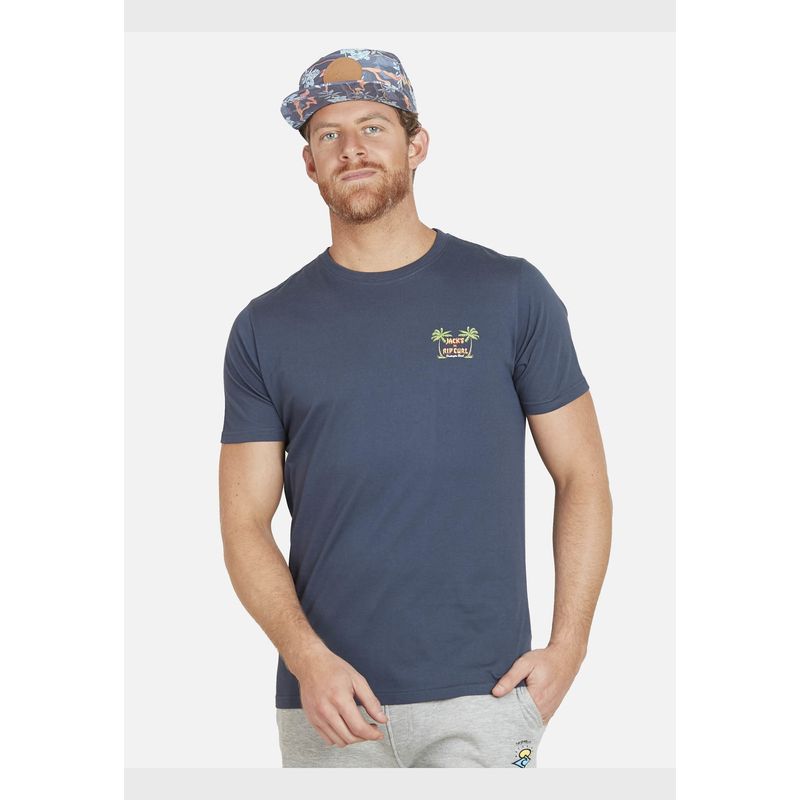 RIP CURL - Polera JACK HB PIER SS TEE Hombre Azul Rip Curl RIP CURL