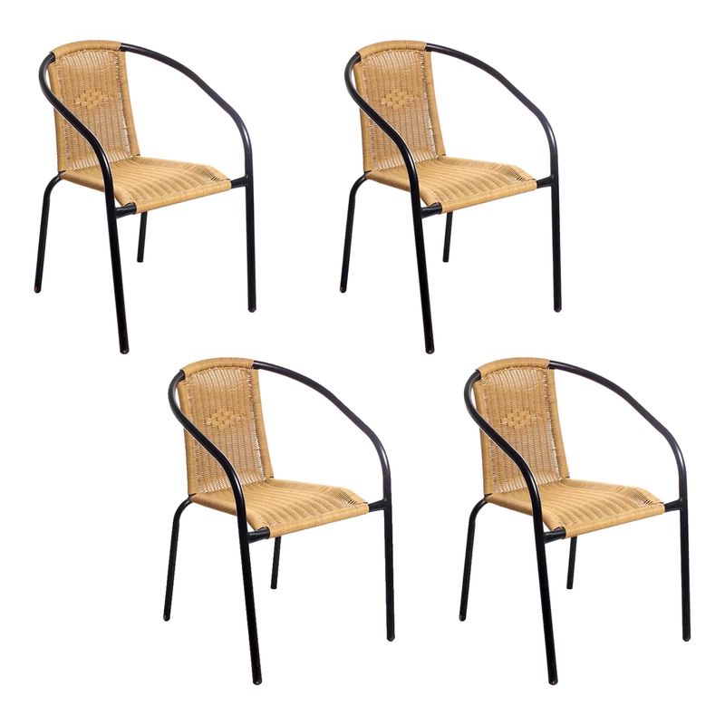 NOVAHUS - Pack 4 Sillas de Terraza Maceio Beige