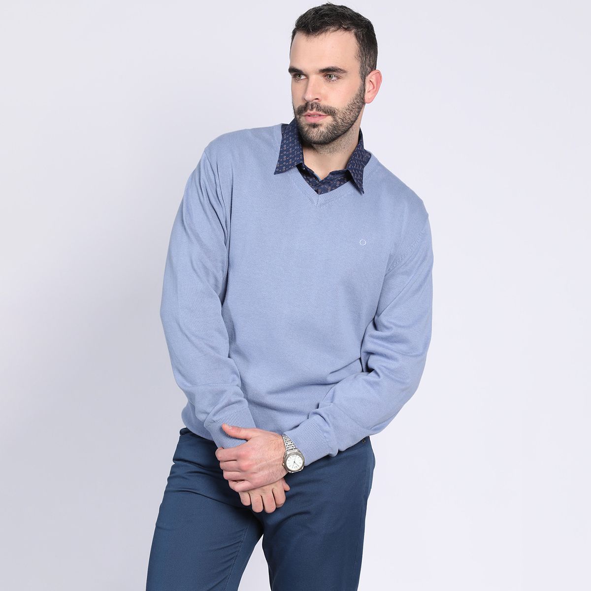 POTROS - Tejido Cuello V Lila POTROS