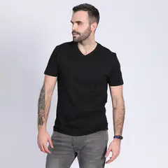 POTROS - Polera Cuello V Negro