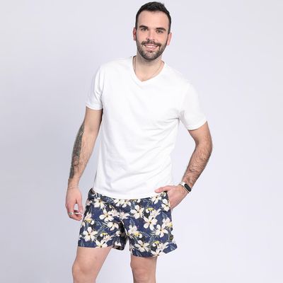 Imagen 2 del producto Polera Manga Corta Cuello V Hombre Blanco Algodón