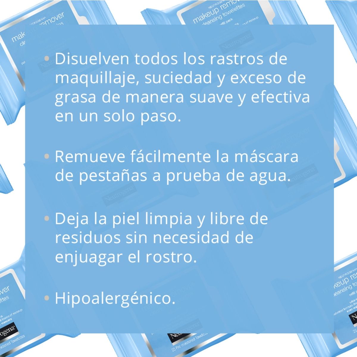 NEUTROGENA - Toallitas desmaquillantes NEUTROGENA® Piel Sensible x 25 un.