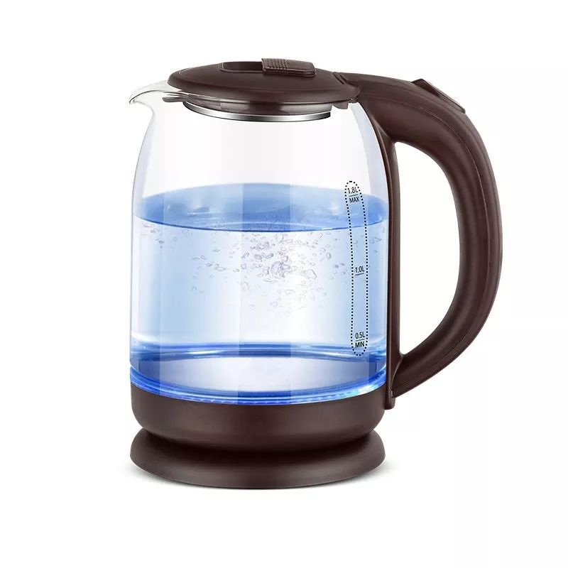 GENERICO - Hervidor de agua eléctrico 1800 ML de Vidrio con Luz Azul