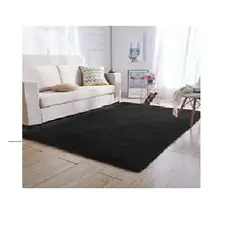 GENERICO - Alfombra peluda tipo Shaggy 240cm x 200cm Negro
