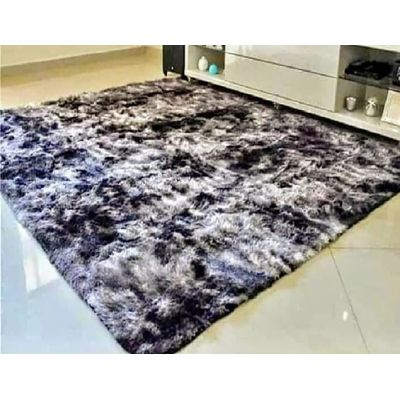 Imagen 2 del producto Alfombra peluda tipo Shaggy 240cm x 200cm Negro Jaspeado