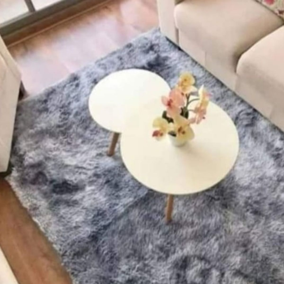 GENERICO - Alfombra peluda estilo Shaggy 180x200cm Gris Jaspeado