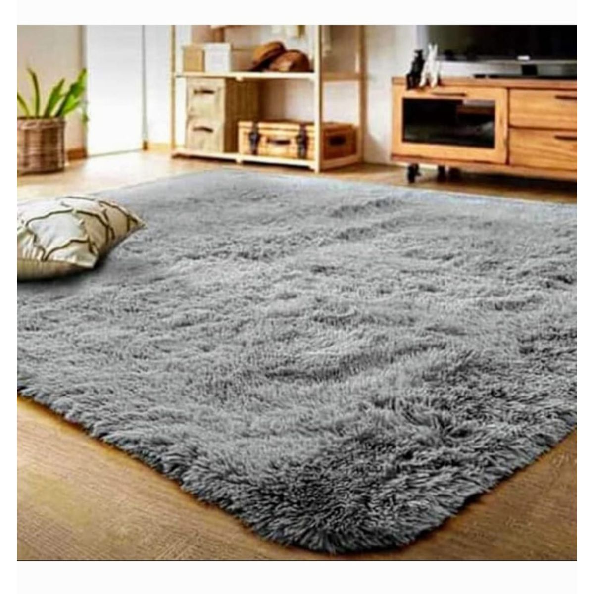 GENERICO - Alfombra peluda tipo Shaggy 240cm x 200cm Gris
