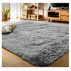 GENERICO - Alfombra peluda tipo Shaggy 240cm x 200cm Gris