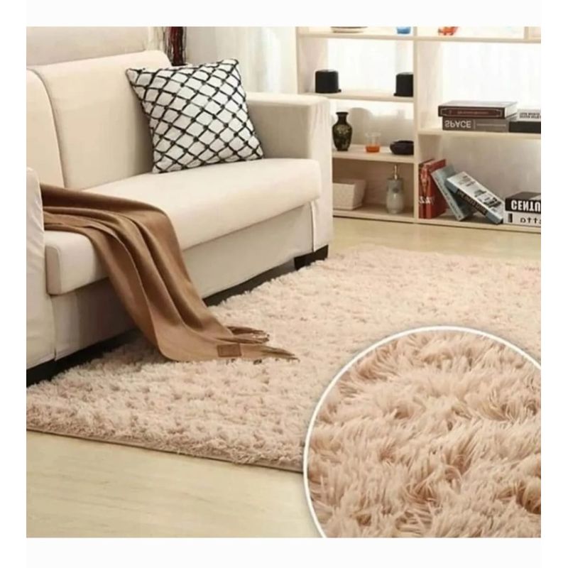GENERICO - Alfombra peluda tipo Shaggy 240cm x 200cm Beige