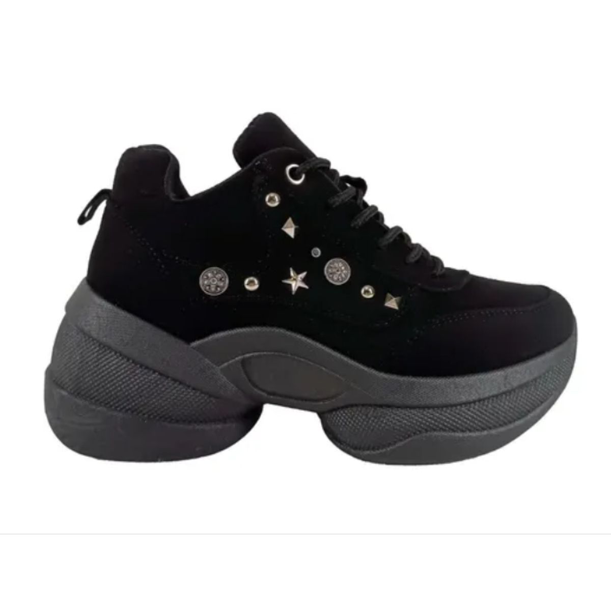 PAND G - Zapatilla Gamuza Con Plataforma Color Negro