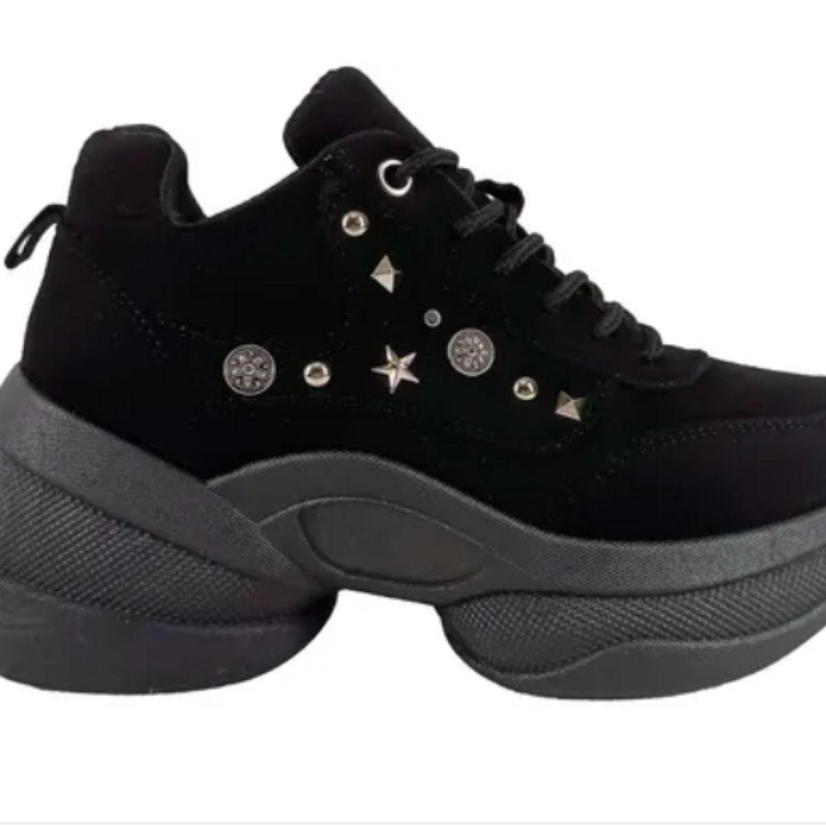 PAND G - Zapatilla Gamuza Con Plataforma Color Negro