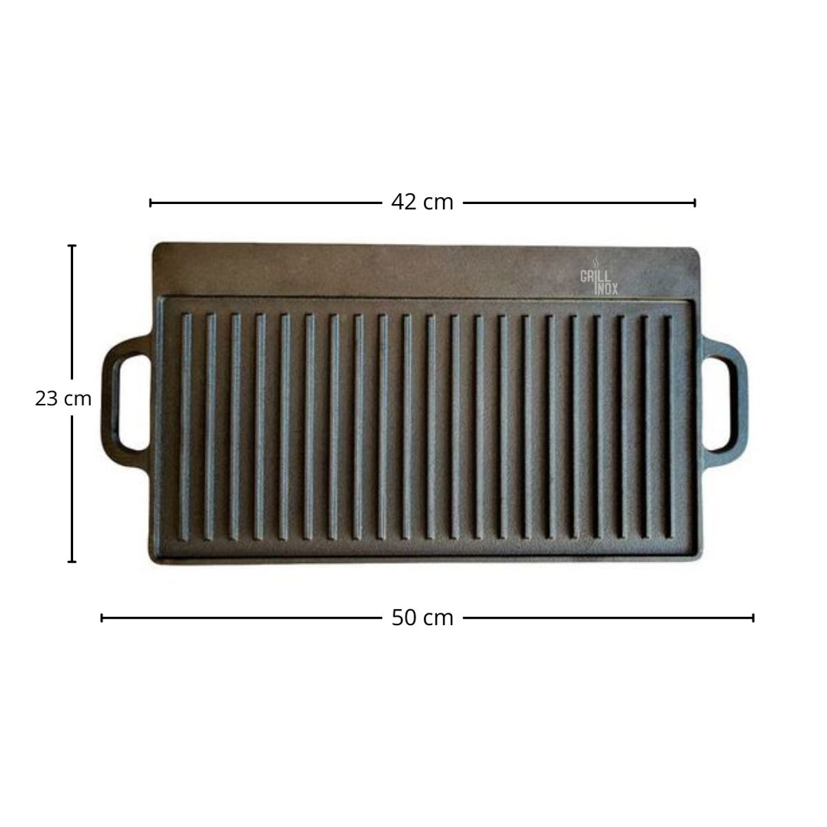 GRILLINOX - Plancha Reversible Hierro Fundido 50×23 Cms