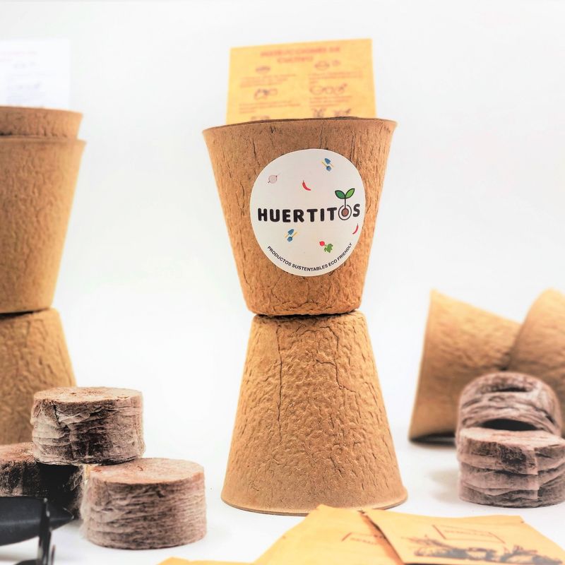 HUERTITOS - Macetero Biodegradable Ecológico - 100 POT 260 cc