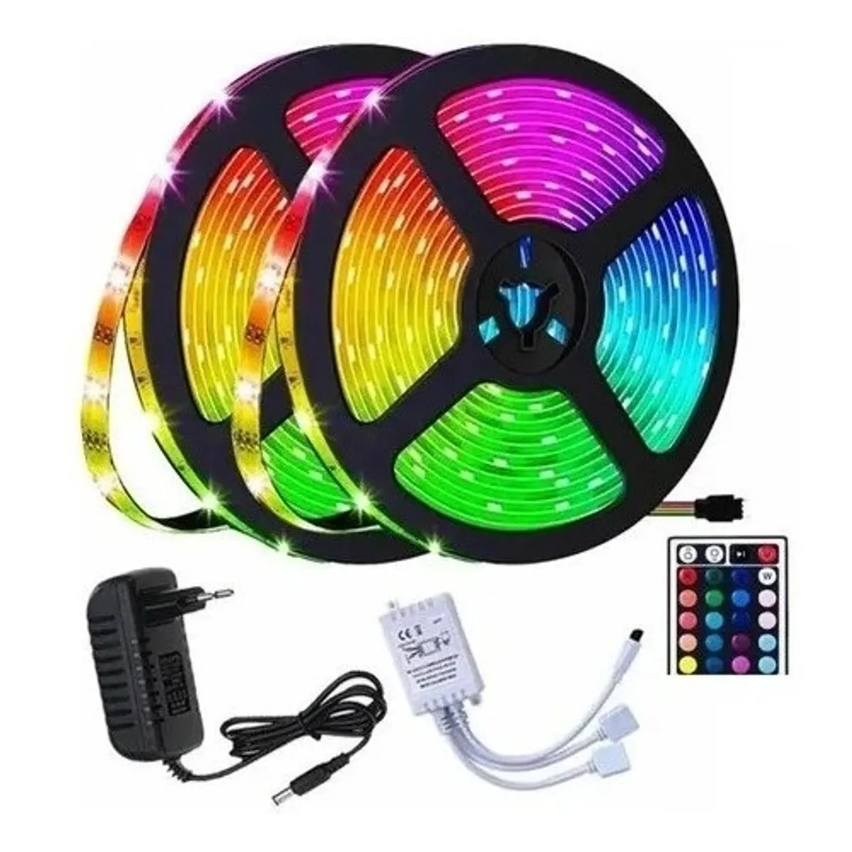 Pack De 2 Tiras Cinta De 300 Led 5mt Multicolores Rgb, marca GENERICO - Foto Principal