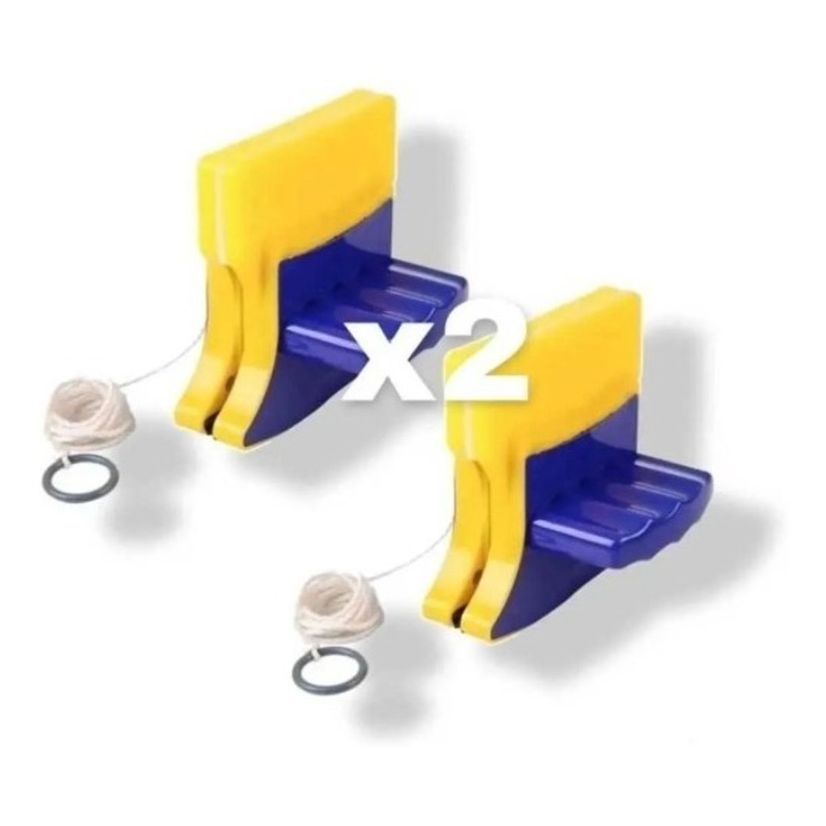 GENERICO - Pack 2 Limpiador Magnetico Vidrios Doble Cara Ventanas Altura Cuerda Seguridad Limpiavidrios Hogar