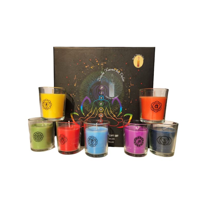 GENERICO - Velas Aromáticas 7 Chakras Caja Negra