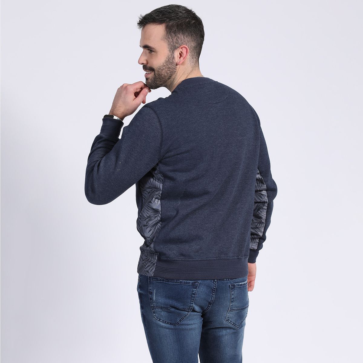 POTROS - Polerón Cuello Redondo Con Aplicación Azul marino POTROS