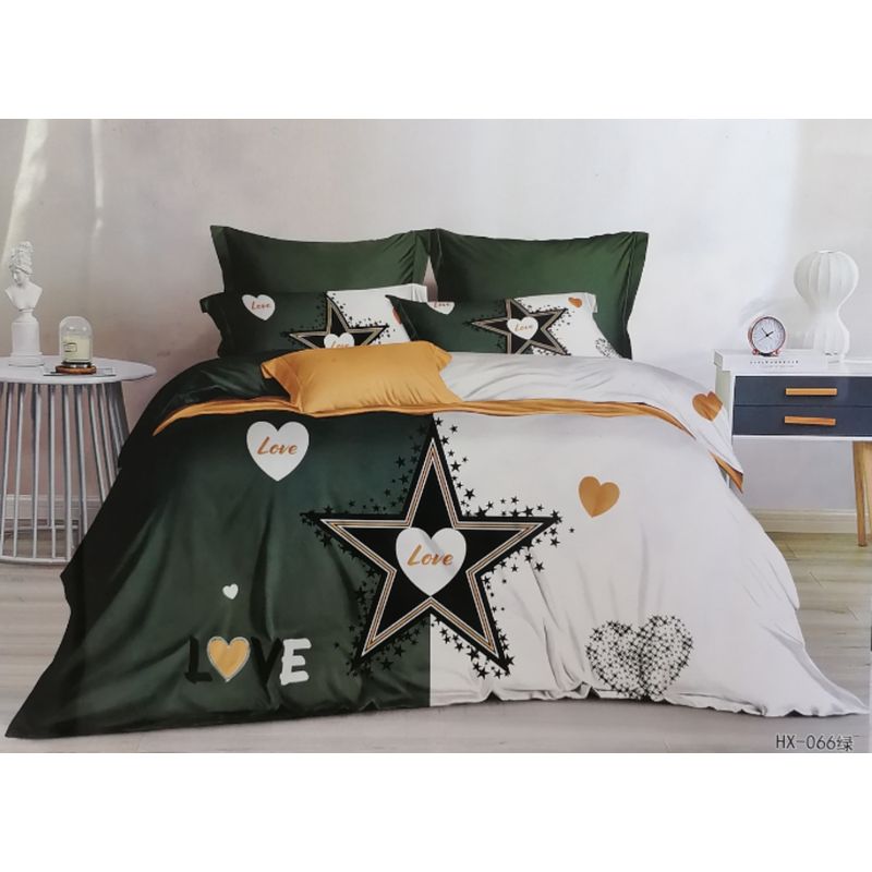 GENERICO - CUBRECAMA 2 PLAZAS ESTAMPADO CON FUNDAS DE ALMOHADA.