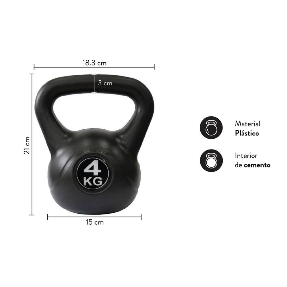 ULTIMATE FITNESS - KETTLEBELL - PESA RUSA 4 KG