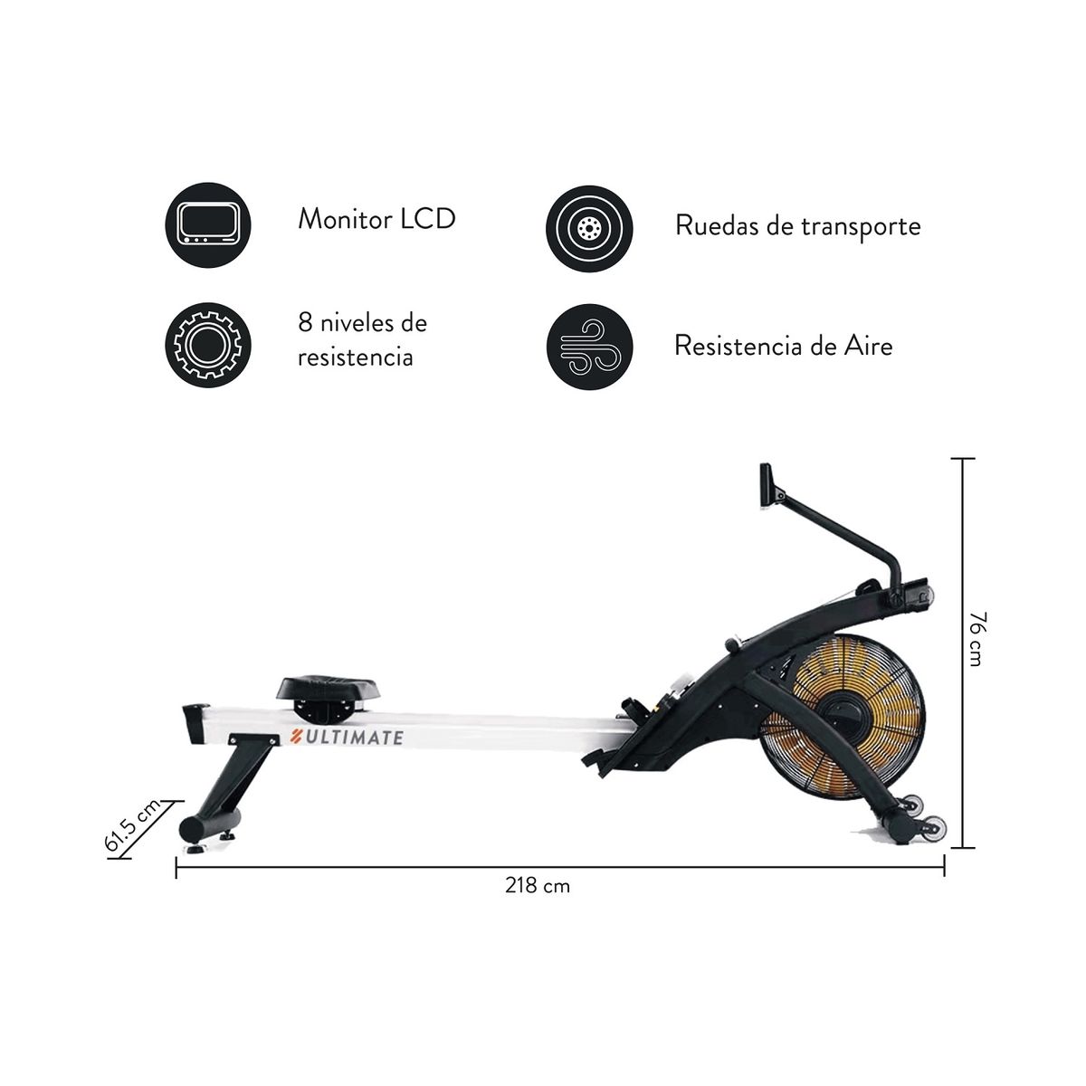 ULTIMATE FITNESS - Remadora de Aire  Bogadora Air X400