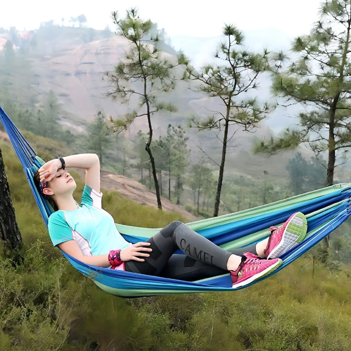 GENERICO - Hamaca Colgante 1 Plaza  Reforzada, Comoda y Perfecta para Descansar 100 kg