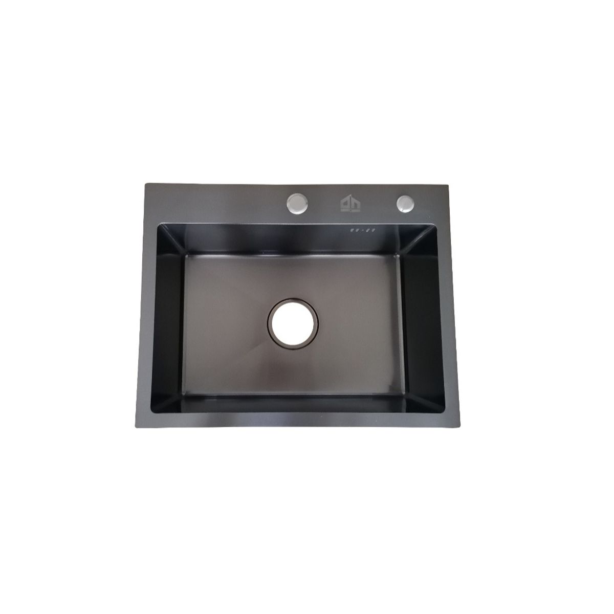 GENERICO - Lavaplatos acero inoxidable 55x43 Deluxe color grafito oscuro