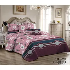 GENERICO - CUBRECAMA 2 PLAZAS ESTAMPADO CON FUNDAS DE ALMOHADA.