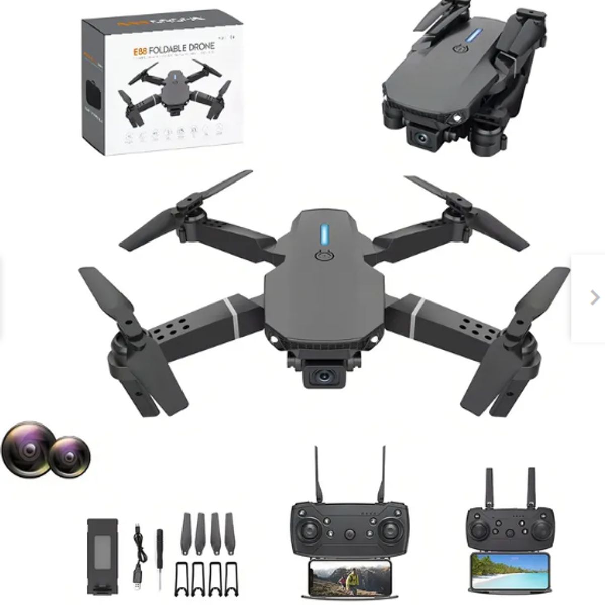 GENERICO - Drone Profesional 4K 998 Pro Camara Dual EIS Vuelo 35 Min WiFi Android Plegable