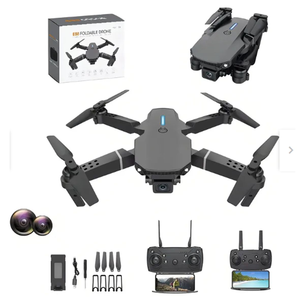 GENERICO - Drone Profesional 4K 998 Pro Camara Dual EIS Vuelo 35 Min WiFi Android Plegable