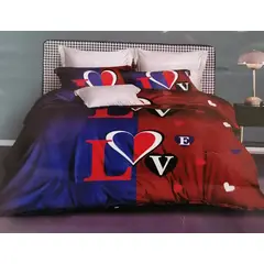 GENERICO - CUBRECAMA 2 PLAZAS ESTAMPADO CON FUNDAS DE ALMOHADA.