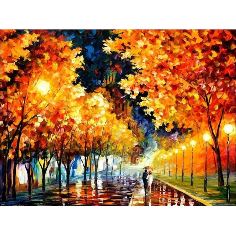 MI ARTE OCIO CONSENTIDO - Pintura por diamante Noche de lluvia 40x30 cm