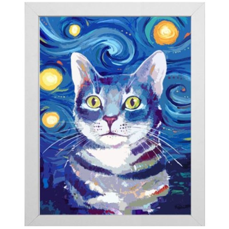 MI ARTE OCIO CONSENTIDO - Pintura por diamante Gato night 30x40 cm incluye marco