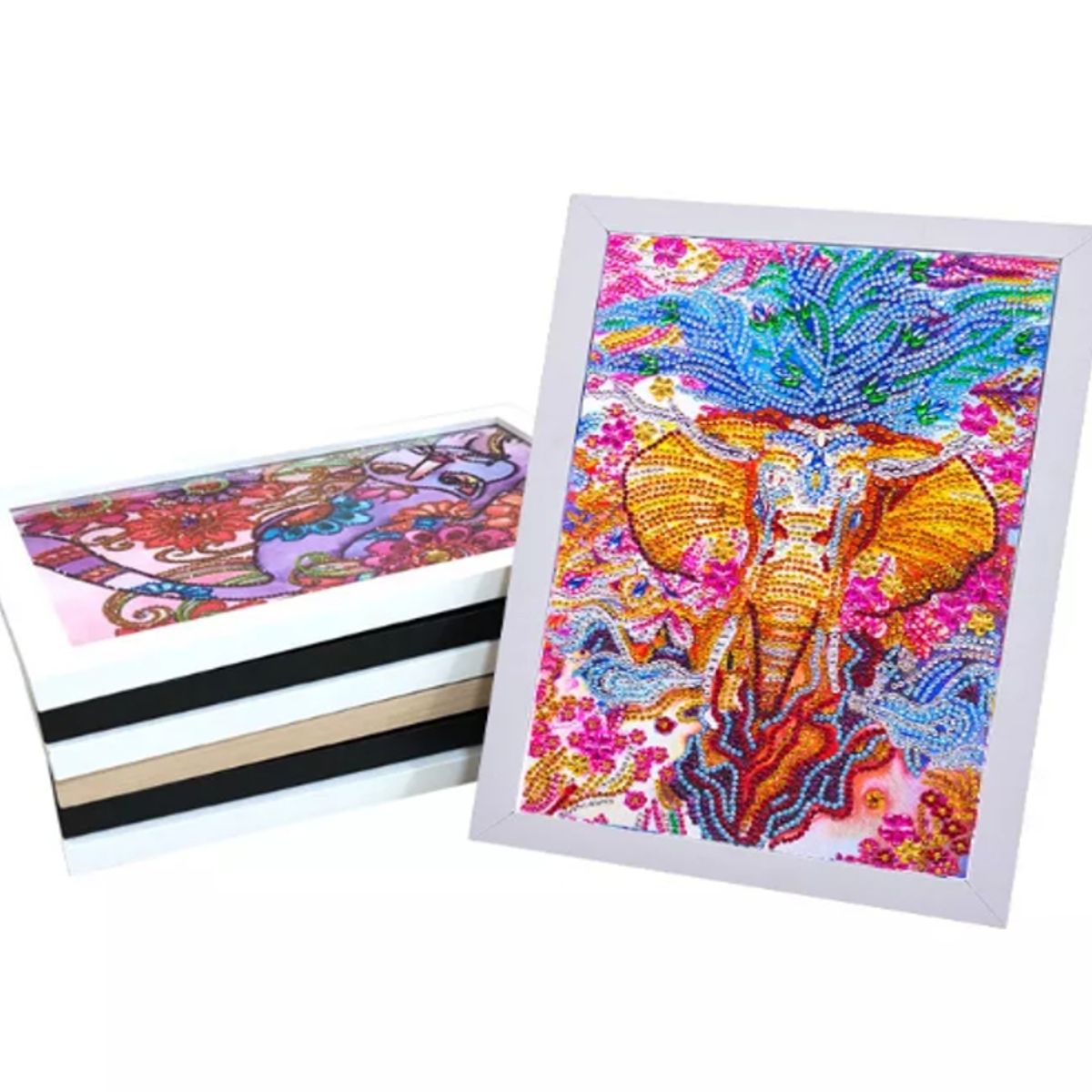 MI ARTE OCIO CONSENTIDO - Pintura diamante elefante indú 30x40 cm INCLUYE MARCO