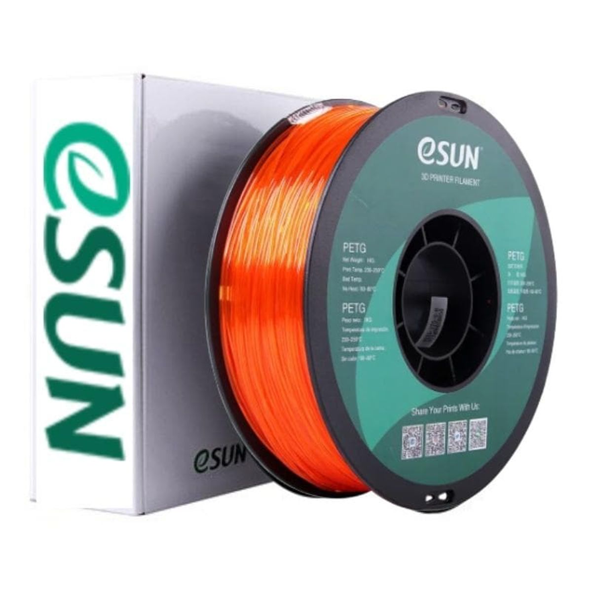 ESUN - Filamento 3D Petg Esun 1kg 175mm Naranjo - Filamentos