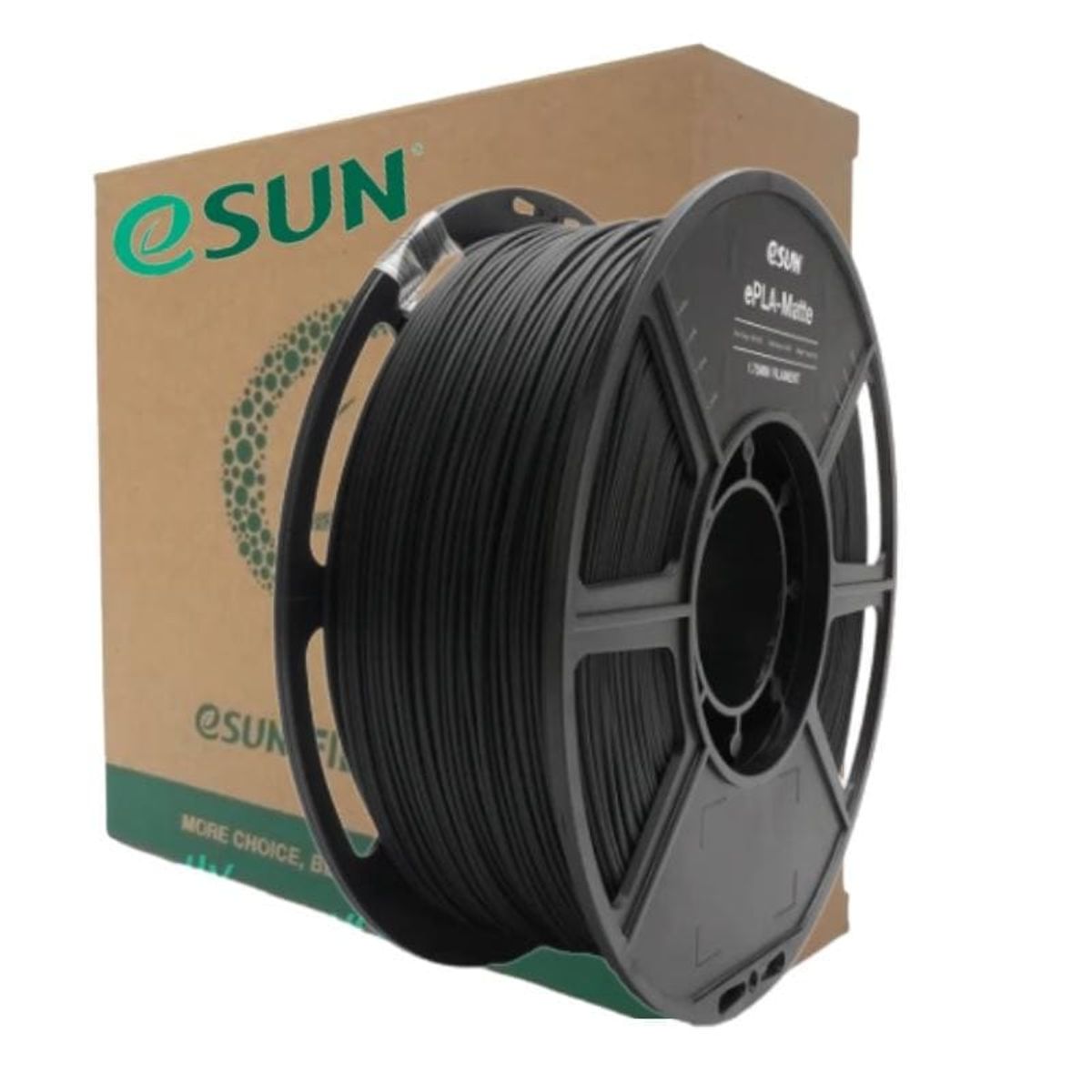 ESUN - Filamento 3D Pla Mate Esun  1.75MM Negro Oscuro